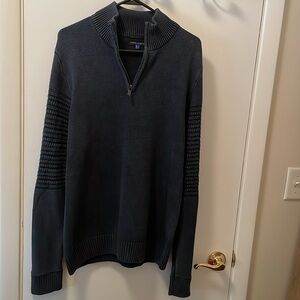Dark Blue/Navy Vince Camuto Quarter Zip Sweater Mens Size Large